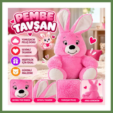 HOBİBAHÇEM 7890 PEMBE TAVŞAN HB006