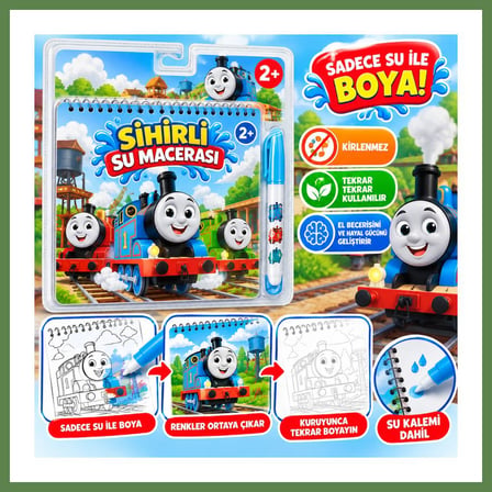 HOBİBAHÇEM BK0014 SİHİRLİ BOYAMA KİTABI THOMAS HB006