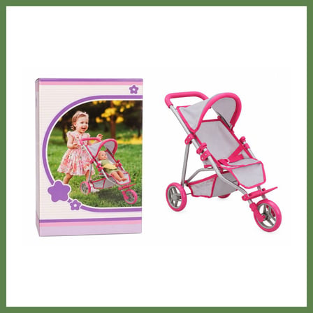 HOBİBAHÇEM 9614 3 Tekerlekli Pembe Gri Puset HB006