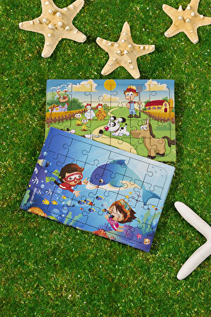 Okul Öncesi Başlangıç Yapboz Çiftliğim Ve Dalgıç Ahşap Puzzle Set