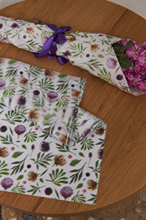 Hediye Paketleme Kağıdı, Kitap Kılıfı: 30 Adet Yüksek Kaliteli Bahar Çiçekleri Baskılı Ambalaj KAğıdı 110gr. Parlak Kuşe Kağıtlarımızla Şık Hediyeler Hazırlayın 48*68CM 