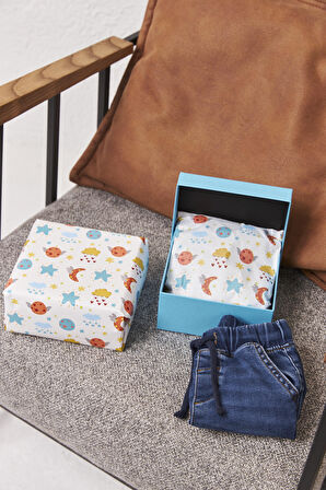 Hediye Paketleme Kağıdı,Çocuk Eşya Paketleme: 30 Adet Yüksek Kaliteli Özel Baby Baskılı Pelur 30gr. Pelur Kağıtlarımızla Şık Hediyeler Hazırlayın 34*48CM 