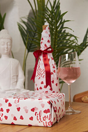 Hediye Paketleme Kağıdı: 30 Adet Yüksek Kaliteli Özel I Love You Baskılı Ambalaj Kağıdı 110gr. Parlak Kuşe Kağıtlarımızla Şık Hediyeler Hazırlayın 48*68CM 