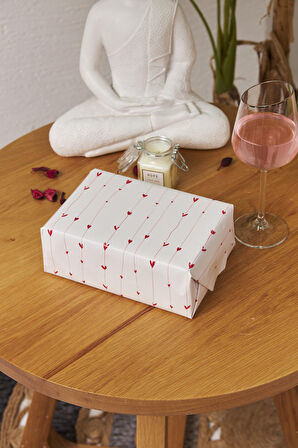 Hediye Paketleme Kağıdı: 30 Adet Yüksek Kaliteli Özel Kalp Çizgisi Baskılı Pelur 30gr. Pelur Kağıtlarımızla Şık Hediyeler Hazırlayın 48*68CM 