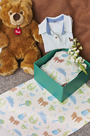 Hediye Paketleme Kağıdı,Bebek Eşya Paketleme:30 Adet Yüksek Kaliteli Özel Winged Baby Baskılı Pelur 17gr.Pelur Kağıtlarımızla Şık Hediyeler Hazırlayın 24*34CM 