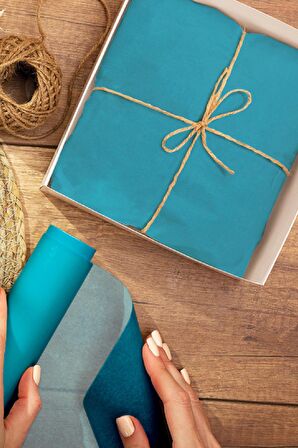 Hediye Paketleme Kağıdı:40 Adet Yüksek Kaliteli Mavi Zemin Baskılı 17gr. Pelur Kağıtlarımızla Şık Hediyeler Hazırlayın 48*68CM 