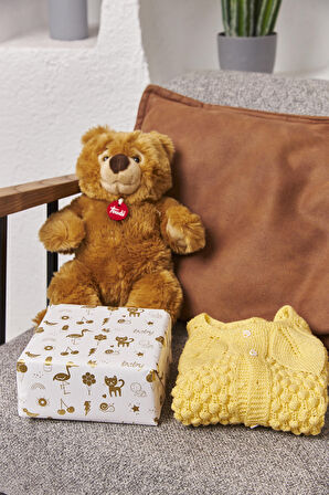 Hediye Paketleme Kağıdı,Bebek Eşya Paketleme: 40 Adet Yüksek Kaliteli Özel Gold Bebek Baskılı Ambalaj Kağıdı 110gr. Parlak Kuşe Kağıtlarımızla Şık Hediyeler Hazırlayın  24*34CM 