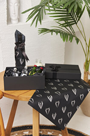 Hediye Paketleme Kağıdı,Çeyiz Damat Bohça Paketi: 40 Adet Yüksek Kaliteli Özel Damat Baskılı Pelur 30gr. Siyah Pelur Kağıtlarımızla Şık Çeyizler Hazırlayın 34*48CM 