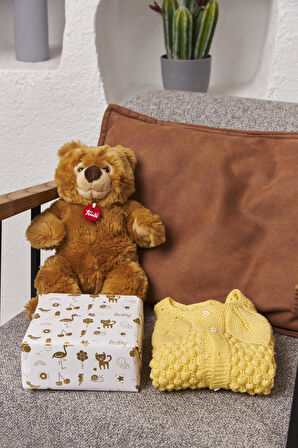 Hediye Paketleme Kağıdı,Bebek Eşya Paketleme: 50 Adet Yüksek Kaliteli Özel Gold Bebek Baskılı Ambalaj Kağıdı 110gr. Parlak Kuşe Kağıtlarımızla Şık Hediyeler Hazırlayın 48*68CM 