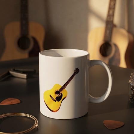 Özel Seri Günlük Kullanım Desenli Model Dekoratif Ürün Gitar Tasarım Kupa