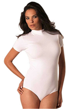 Balıkçı Yaka Kısa Kollu Body 4056