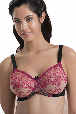 Siyah Bordo Emay 148 B Balenli Toparlayıcı Sütyen