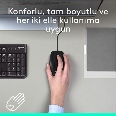 Logitech M100 Kablolu 1000 DPI USB Mouse - Siyah