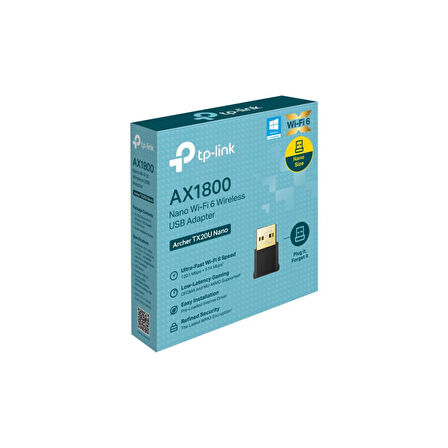 TP-LINK Archer TX20U Nano | Wi-Fi 6 Nano USB | AX1800 Mbps | Çift Bant | MU-MIMO | USB 3.0 | WPA3 | Windows 10/11