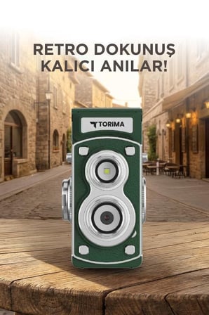 Görüntü Cihazı Taşınabilir Mini Retro Dijital Fotoğraf Makinesi CMR44 Yeşil 1080P