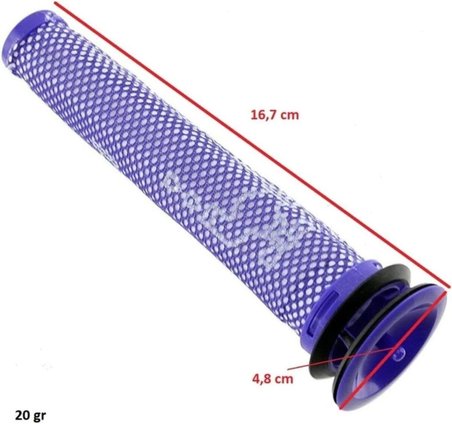 RobotFix Dyson V7 V8 Filtre Uyumlu Süpürge Ön Hepa Filtre Seti