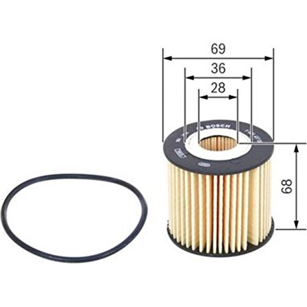 Bosch Yağ Filtresi Yarıs 1.4 D4D 06 Corolla Xı E18 1.4 D4D 90HP 13 F026407093