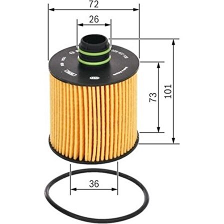 Bosch Yağ Filtresi Doblo 10 Bravo 07 Punto 1.6 Dmtj 08 Combo D 1.6-2.0 Cdti 2012 Gıulıetta Mıto F026407108