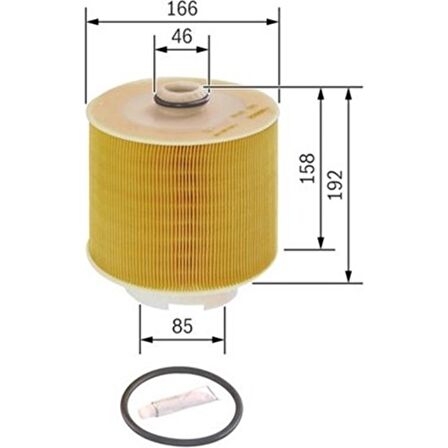Bosch Hava Filtresi Audı A6 2.4-2.8-3.0-3.2 04-11 F026400198