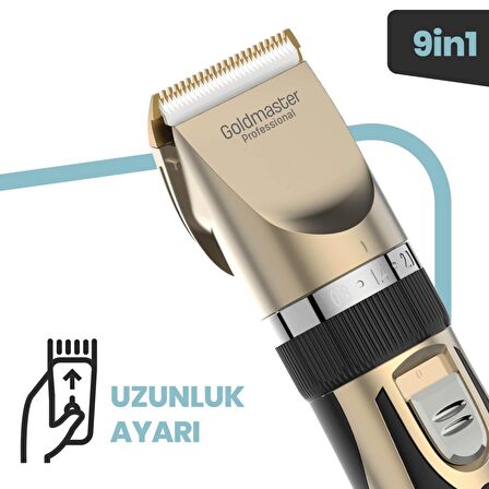 GoldMaster Pati 9in1 Şarjlı Kedi Köpek Tıraş Seti Pet Evcil Hayvan Tüy Kesme Tıraş Tıraş Makinesi-GM-8182-2