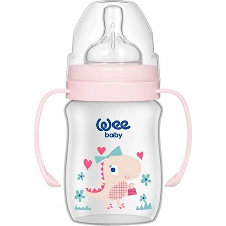 Wee Baby 137 Klasik+ Geniş Ağızlı Kulplu Pp Biberon 150 ml Pembe