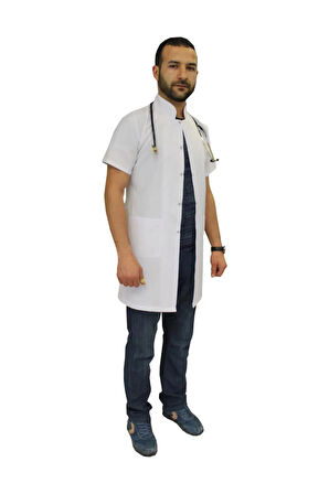 Hakim Yaka Erkek Doktor Önlüğü , Hemşir , Öğretmen , Lab Eczacı Laboratuvar Önlüğü , Beyaz Önlük