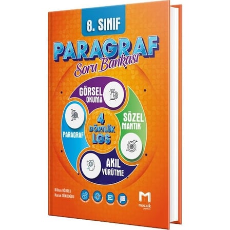 Mozaik Yayınları 8. Sınıf LGS Paragraf Soru Bankası Ciltli Kitap ile Görsel Okuma ve Sözel Mantık
