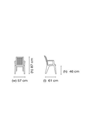 Alize Plastik Bahçe Koltuğu Teak ( Kahverengi ) 6 Adet Balkon Dış Mekan Kaliteli Sandalye