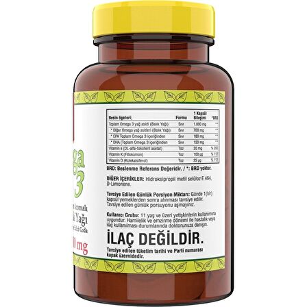 Ncs Omega 3 Limon Aromalı Balık Yağı 1000MG 60 Softgel