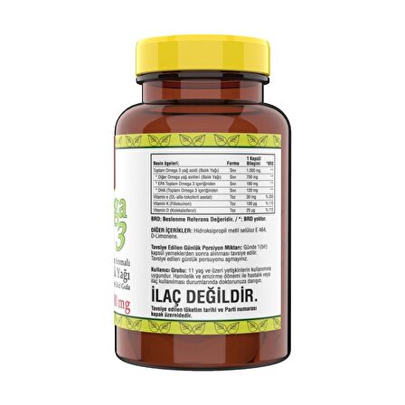 Ncs Omega 3 Limon Aromalı Balık Yağı 1000MG  3 Kutu