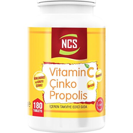 Ncs Vitamin C Çinko Propolis 180 Tablet Vitamin D   Omega 3,6,9 Fish Oil 1000MG 200 Softgel