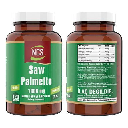 Ncs Biotin Zinc Complex Saw Palmetto 1000 Mg Pumpkin 120 Tablet   Nevfix Vitamin D3 Sıvı Sprey