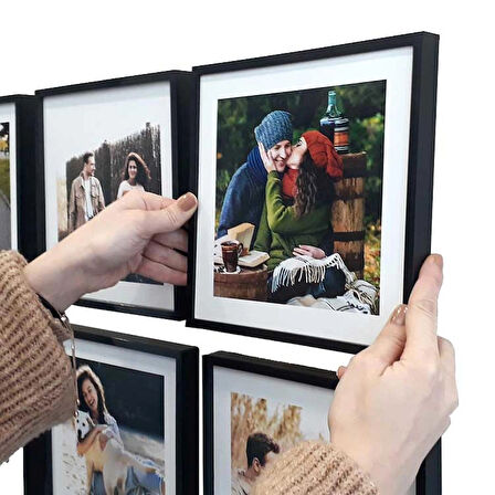 Nobbystar Yapışkanlı Sök Tak 20x20 Klasik Kare Çerçeveler - 6'lı Paket - Siyah