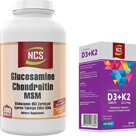 Ncs Glucosamine Collagen Zerdeçal 300 Tablet   Ncs Vitamin D3 K2