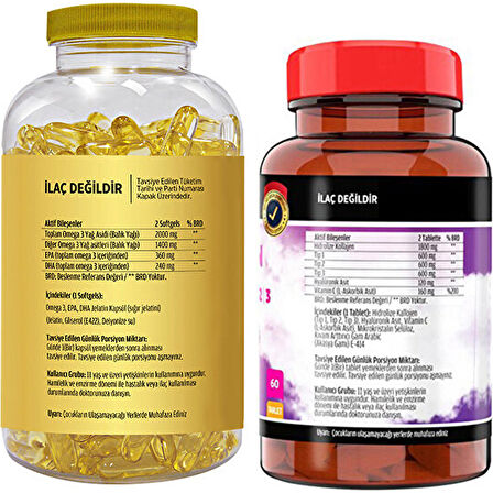 Flx Omega 3 180 Softgel   Flx Kollajen Tip-1-2-3 60 Tablet