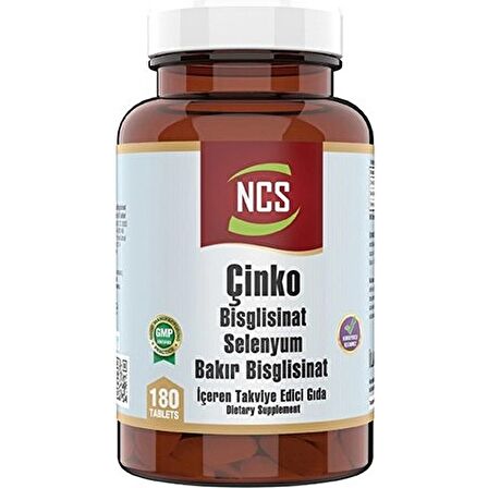 Ncs Çinko Bisglisinat Selenyum Bakır Bisglisinat 180 Tablet