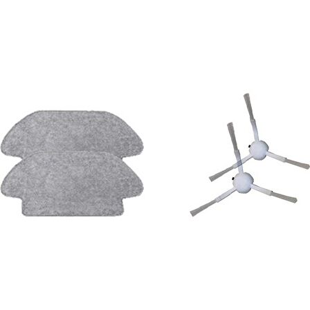 Dijitaldepodan Xiaomi Mi Robot Vacuum Mop Pro Set 2 Adet Fiber Mop Bezi 2 Adet Yan Fırça