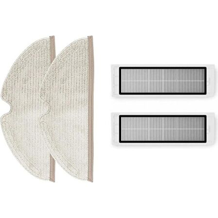 Dijitaldepodan Roborock S5 Max Aksesuar Seti 2 Adet Tam Yüzeyli Fiber Mop Bezi 2 Adet Hepa Filtre
