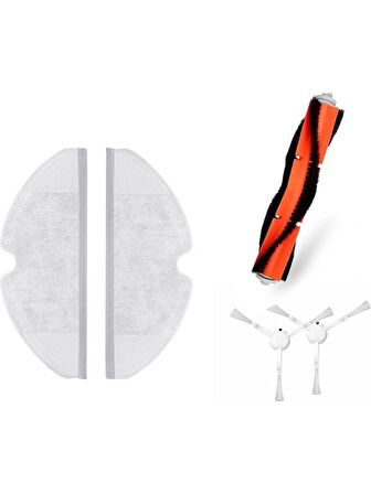 srfn ticaret Xiaomi Vacuum Mop 2C (XMSTJQR2C) Seti: 2 Adet Fiber Mop Bezi 2 Adet Yan Fırça 1 Adet Ana Fırça