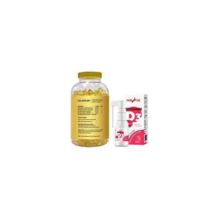 Flx Omega3 90 Softgel  Nevfix Vitamin D3 Sıvı 20 ml