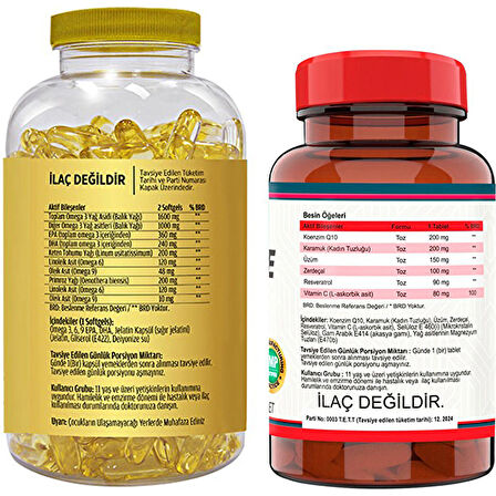 Flx Omega 3-6-9 Balık Yağı 90 Softgel  Nevfix Glucosamine Chondroitin Msm 120 Tablet