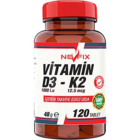 Nevfix Vitamin D3-K2 120 Tablet   Nevfix Vitamin D3 Sıvı Sprey