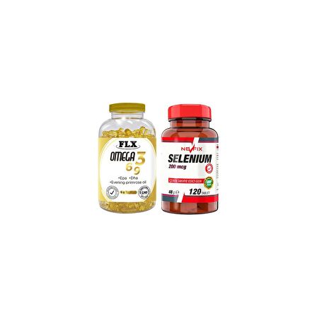 Flx Omega 3-6-9 Balık Yağı 90 Softgel  Nevfix Selenyum 200 Mcg 120 Tablet