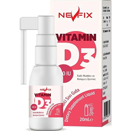 Flx Magnesium Elementleri 180 Tablet  Nevfix Vitamin D3 400 Iu 20 ml
