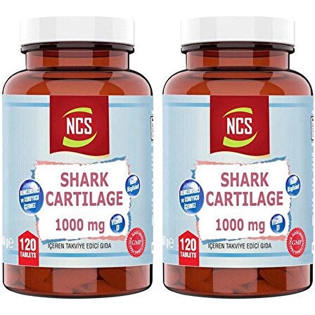 Ncs Köpek Balığı Kıkırdağı + Demir + Vitamin D 3 + Shark Cartilage 120 Tablet x 2 Kutu