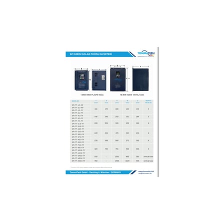 Tommatech 2,2 Kw 900VDC 3 FAZ/380VAC Sulama Pompası Inverteri