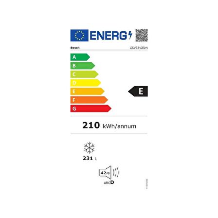 Bosch GSV33VIE0N 231 Lt 7 Çekmeceli Derin Dondurucu Inox