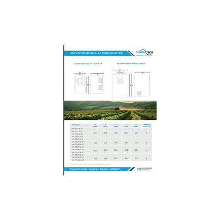 Tommatech 15 Kw 1000VDC 3 FAZ/380VAC Sulama Pompası Inverteri