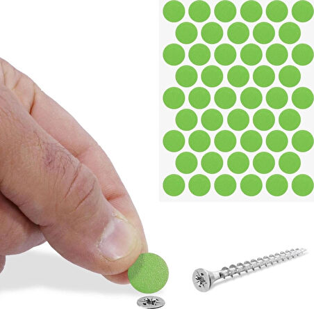 Nobel Yapışkanlı Vida Tapası Vida Kapatıcı Kapağı (100 Adet) Yeşil