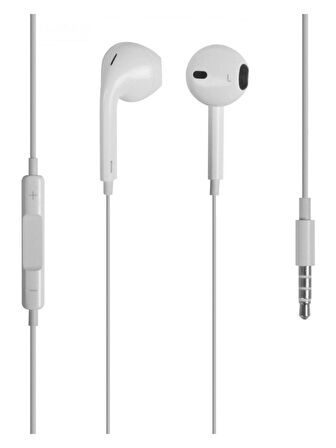 EP35 3,5MM Apple Iphone Uyumlu Lightning Kablolu Mikrofonlu Kulak İçi Kulaklık Beyaz